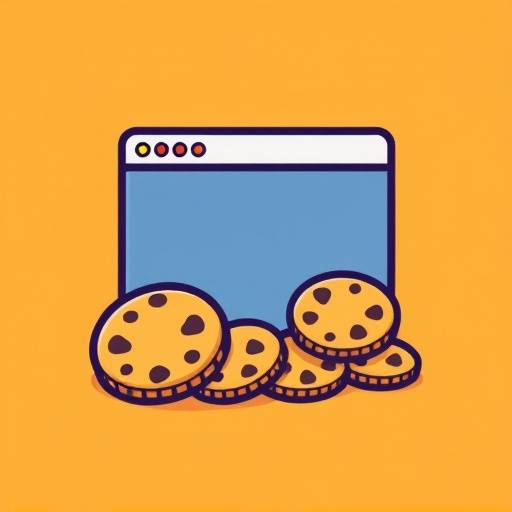 Ilustraci&radic;&ge;n de un conjunto de galletas con un icono de navegador web
