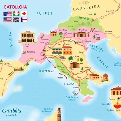 Mapa interactivo del itinerario familiar en Catalu&radic;&plusmn;a