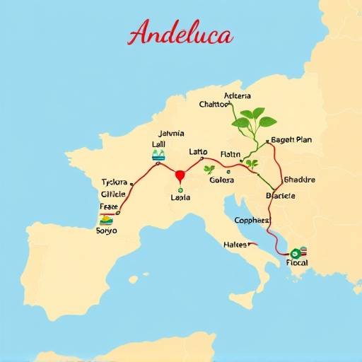 Mapa interactivo del itinerario rom&radic;&deg;ntico de Andaluc&radic;&ne;a