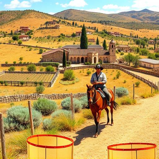 Paseo a caballo por un paisaje rural espa&radic;&plusmn;ol