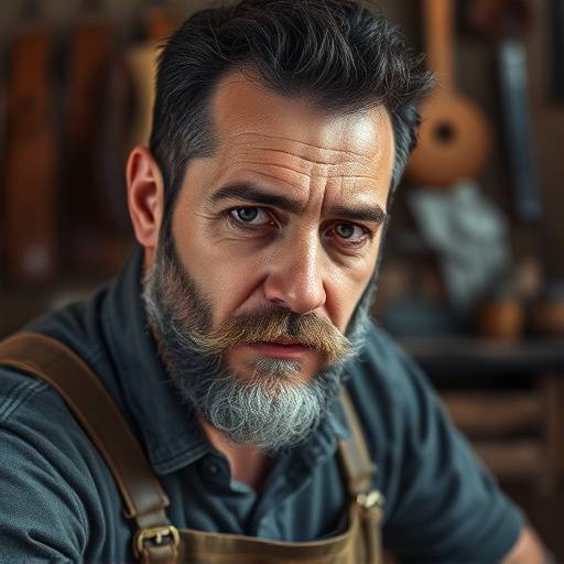 Retrato de Miguel Garc&radic;&ne;a, artesano de cuero