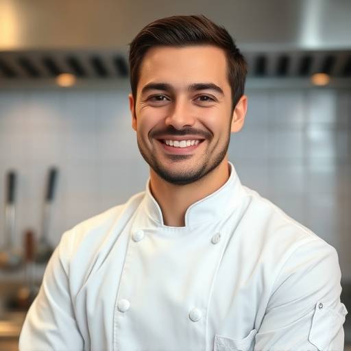 Retrato sonriente de un chef experimentado